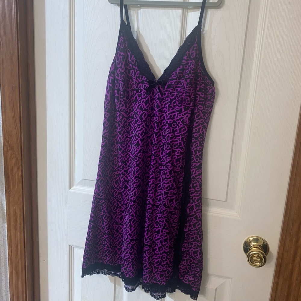 XOXO PURPLE LEOPARD PRINT NIGHTIE  XL